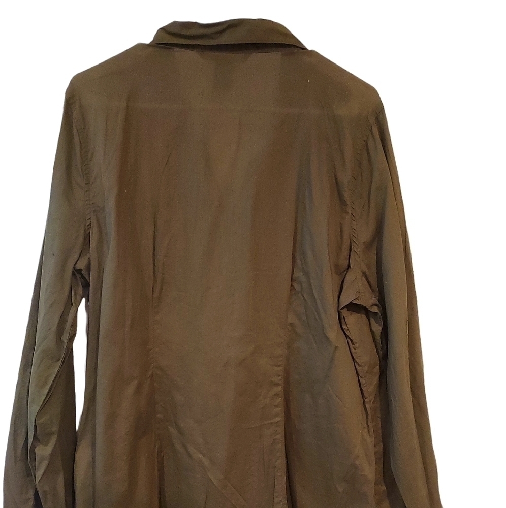 π
ΊANTILIA FEMME olive green LS lightweight button down shirt top sz 1X - Picture 5 of 11